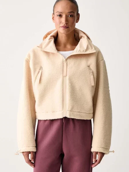 Adidas by Stella McCartney hanorac din polar pentru femei bej