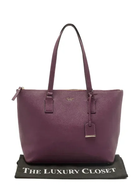 Kožená kožená taška Kate Spade v městském stylu fialová