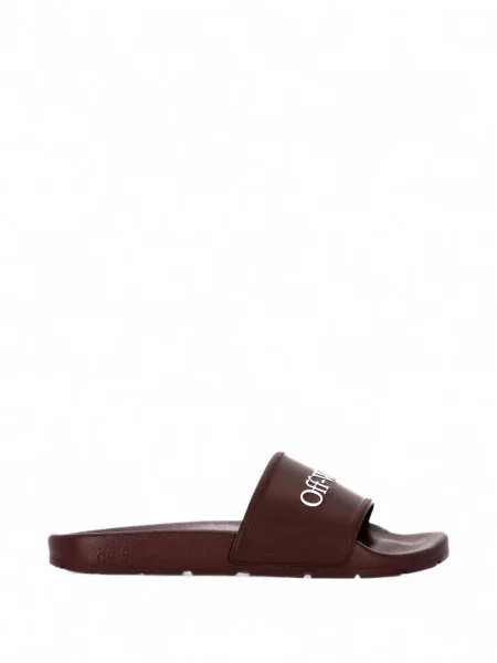 Papuci Off-white cu imagine alb