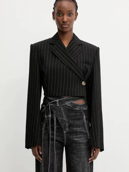 Sportmax marynarka Utopia dwurzędowa gładka czarny