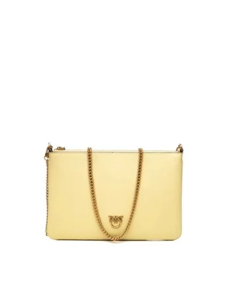 Torebka Pinko skórzana bez obcasa klasyczna żółta