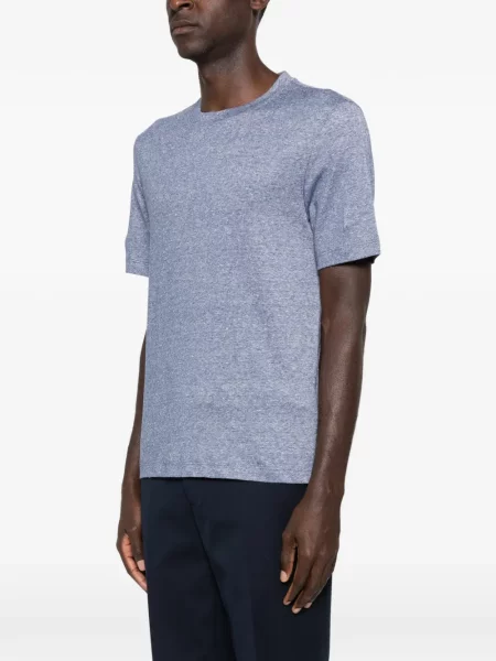 Tricou Brunello Cucinelli scurt albastru