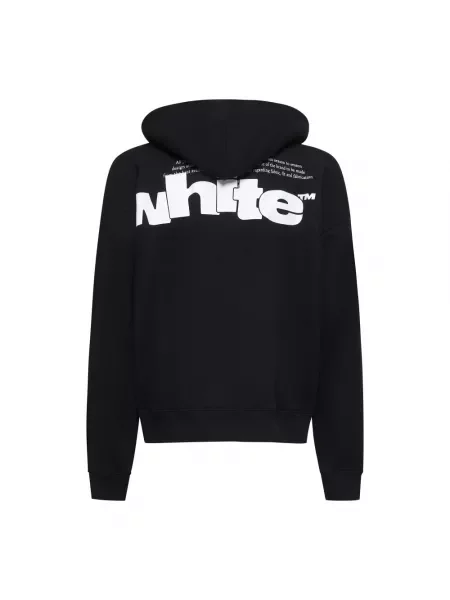 Bluza z kapturem Off-white z kapturem z dżerseju biała