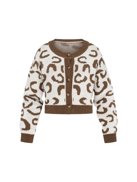 Kardigan / offwhite hnědá