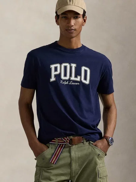 Polo Ralph Lauren tricou din marin cu imprimeu albastru