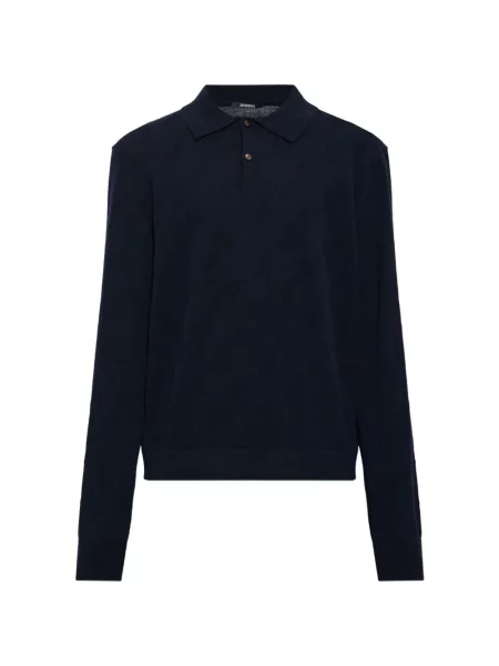 Tricou polo Jacquemus tricotate albastru