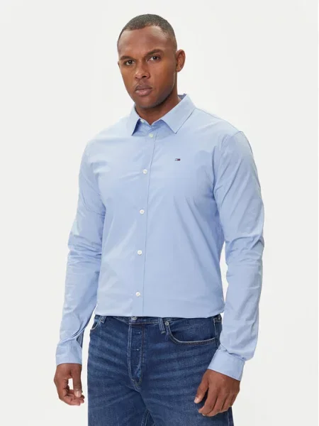Tommy Jeans Košeľa svetlomodrá modrá