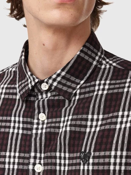 Сорочка AllSaints regular класичний комір коричневий