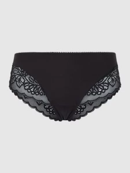 Figi z obszyciem w kontrastowym kolorze model ‘Amourette’ Triumph czarne