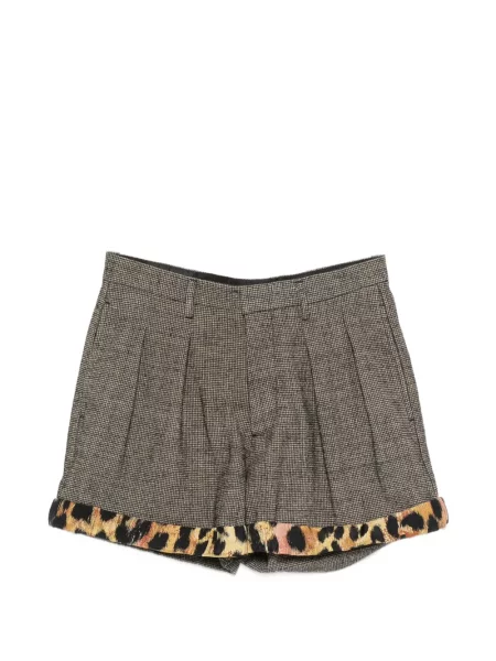 Pantaloni scurți R13 cu imagine cu model leopard maro