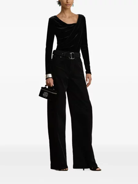 Lung top Lauren Ralph Lauren drapat negru