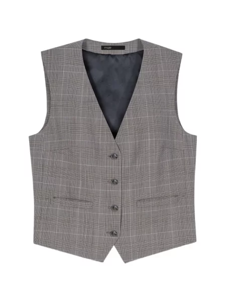 Vestă Maje în carouri gri