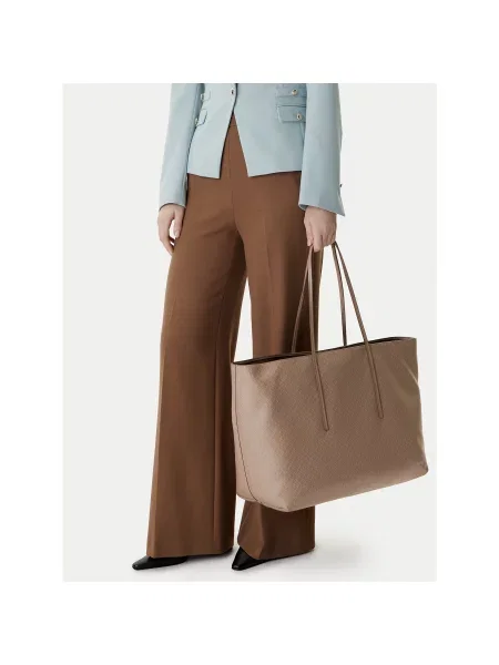 Calvin Klein Дамска чанта Emblem Aop Large Tote W/ Pouch бежов