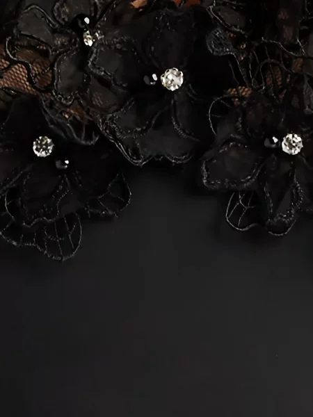 Rochie Tadashi Shoji cu model floral din dantelă de costum negru
