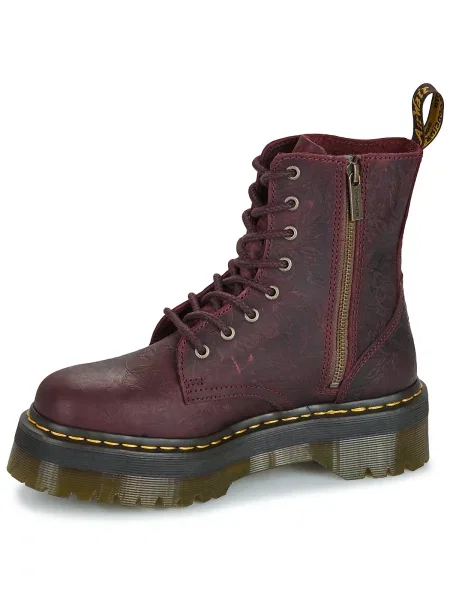 Pantofi Dr. Martens cu model floral roșu