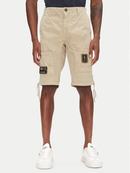 Aeronautica Militare Šortky z materiálu béžová