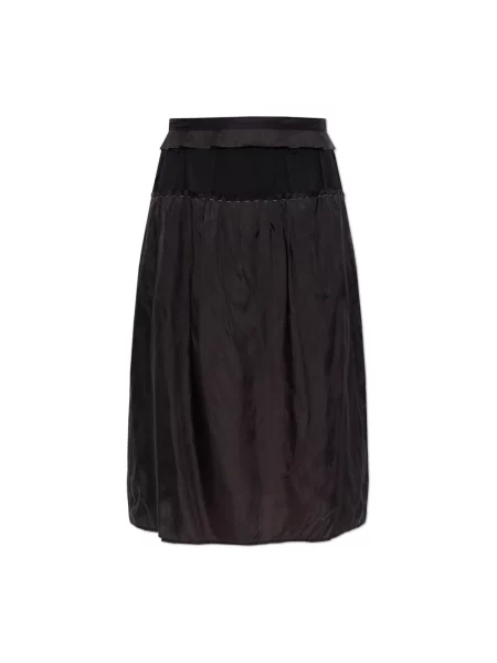 Lniana spódnica midi Maison Margiela czarna