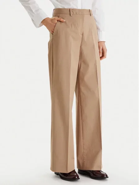 Tommy Hilfiger Текстилни панталони Wide Leg бежов