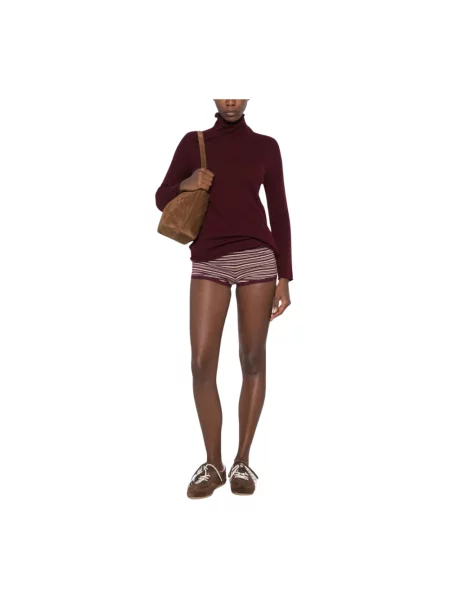 Lniany sweter z golfem Be You czerwony