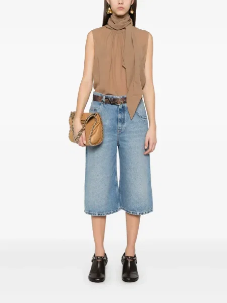 Pantaloni scurți din denim Stella Mccartney albastru