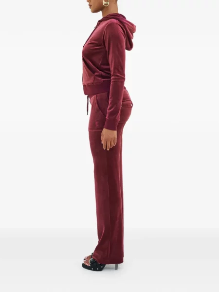 Pantaloni Juicy Couture din velur roșu