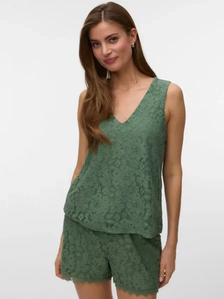 VERO MODA Top VMHONEY temno zelena