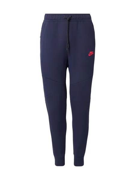 Nike Sportswear Pantaloni TCH FLC bleumarin / intens roșu