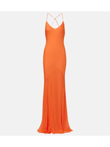 Rochie Alexandra Miro de mătase portocaliu