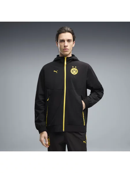 MÄ™ska rozpinana kurtka Borussia Dortmund PUMATECH z tkaniny OdzieÅ¼ S czarny