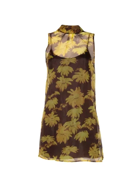 Rochie mini Staud cu model floral cu imagine maro
