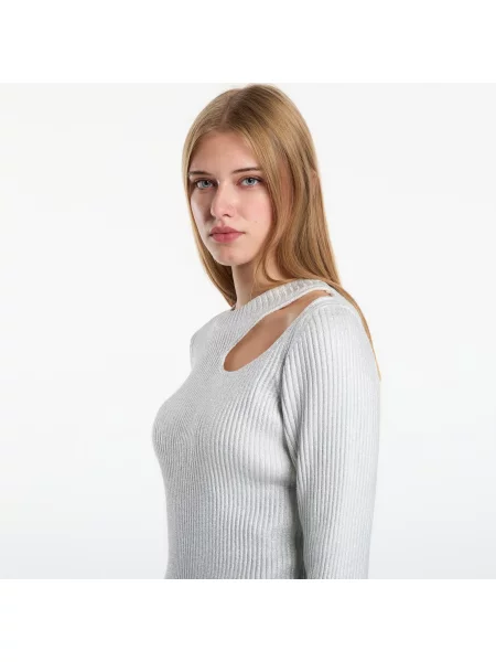 Πουλόβερ Karl Lagerfeld Jeans Coated Knit Sweater Silver M