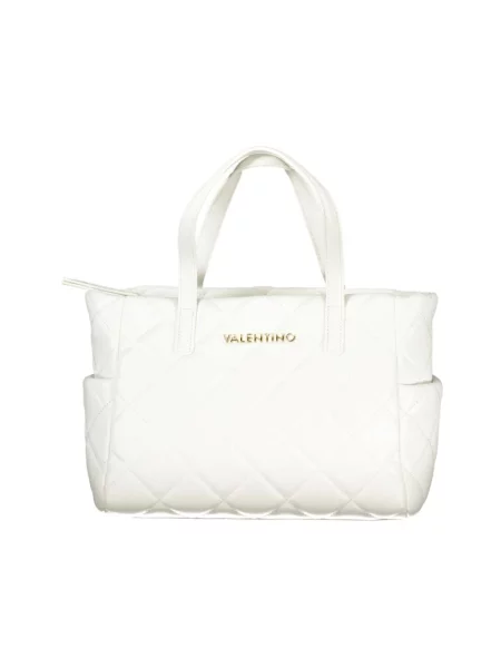 Lniana shopperka Valentino By Mario Valentino biała