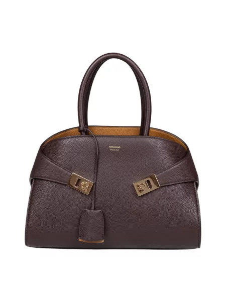 Torebka Ferragamo skórzana brązowa