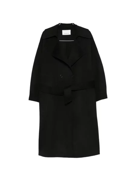 Cu centură palton The Frankie Shop cu două rânduri de nasturi negru