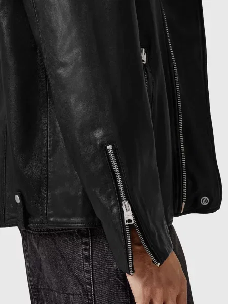 AllSaints geacă de piele BRADFORD de tranziție negru