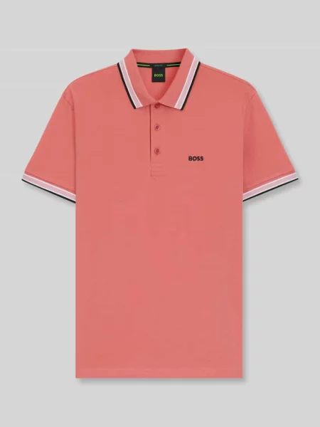 Krój regular fit kołnierzyk polo z czystej bawełny model PADDY' Boss Green