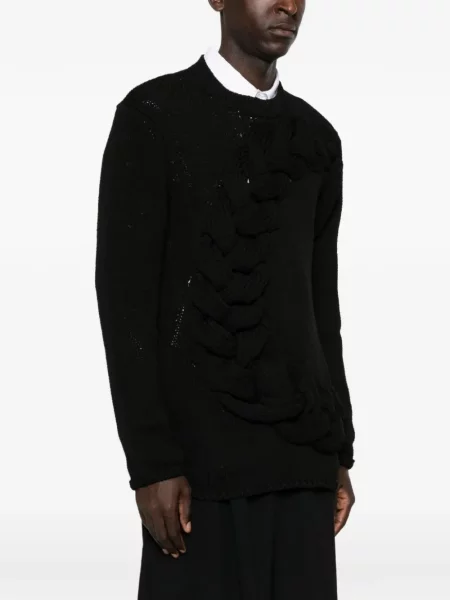 Pulover Homme Plisse Issey Miyake cu decolteu rotund negru