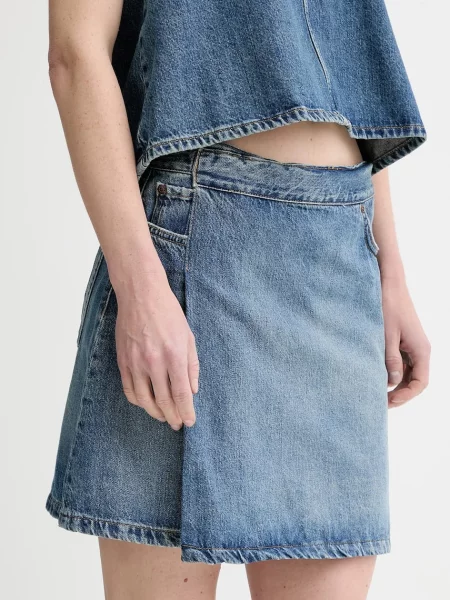 Won Hundred fustă jeans mini drept albastru