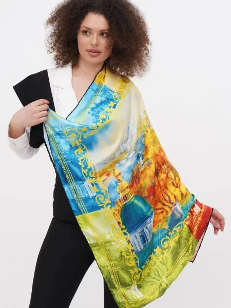 Шелковый платок Myscarf желтый