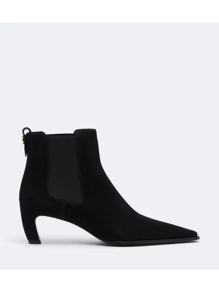 Botine chelsea Tory Burch din piele de căprioară negru