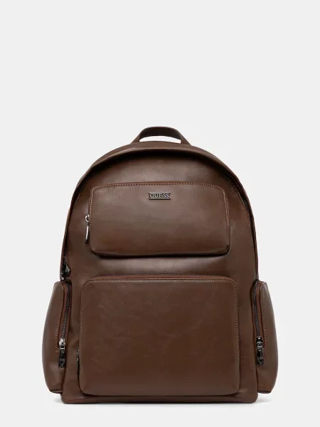 Раница Guess BOSTON голям с изчистен дизайн HMBOCA кафяво