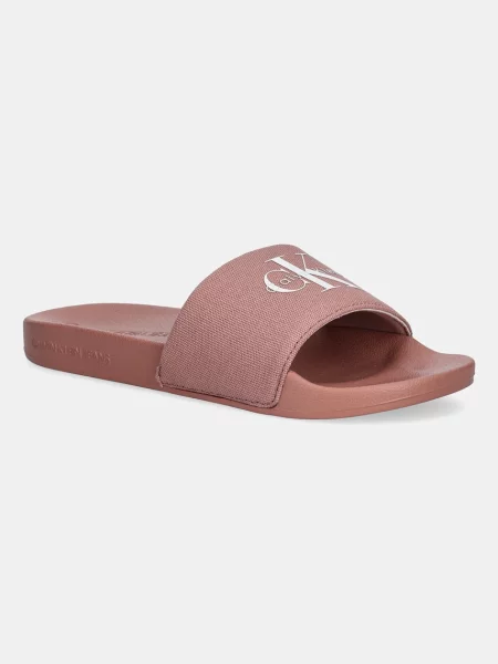 Calvin Klein Jeans klapki SLIDE MONOGRAM WN LOGO CK różowy