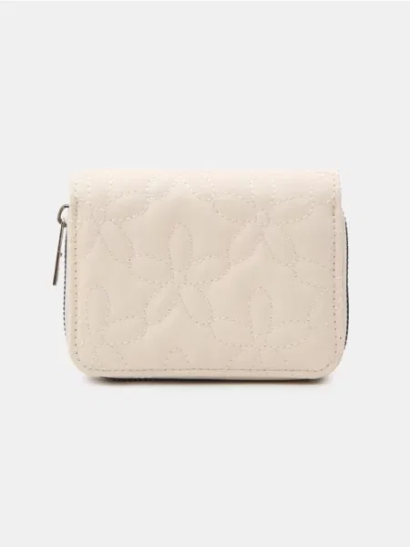 Малий гаманець з вишитим узором нюдовий