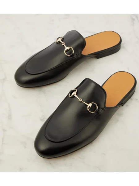 Papuci tip mules Gucci din piele negru