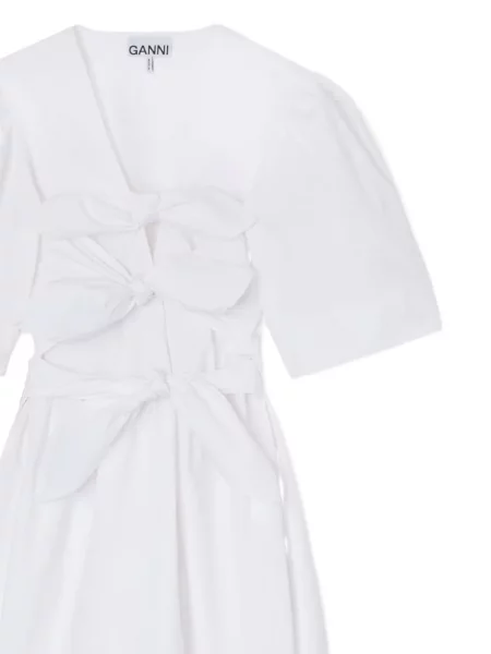 Rochie Ganni cu funde de costum alb