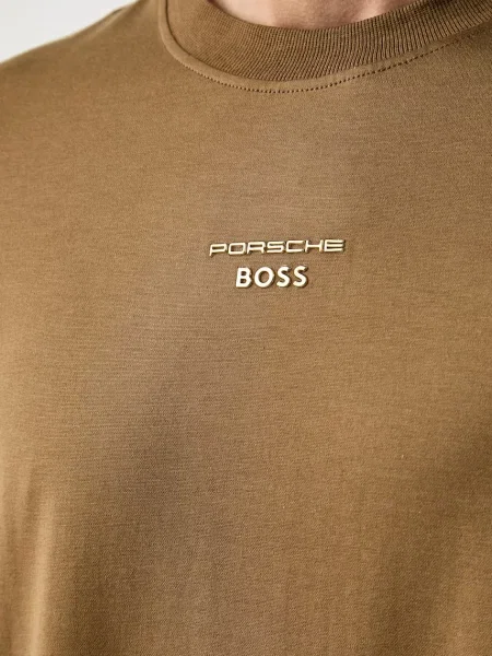 Длинный лонгслив Boss Green зеленый