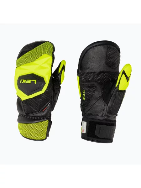 Lyžařské rukavice LEKI WCR Venom SL 3D Mitt black ice/lemon černé