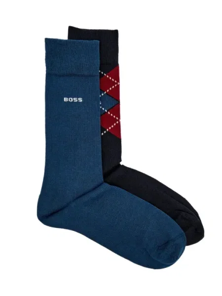 BOSS BLACK Șosete Argyle negru