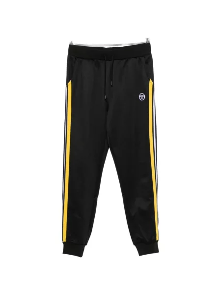 Pantaloni Sergio Tacchini cu broderie alergare negru