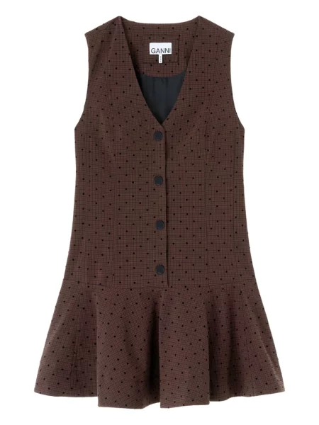 Rochie Ganni cu buline de costum maro